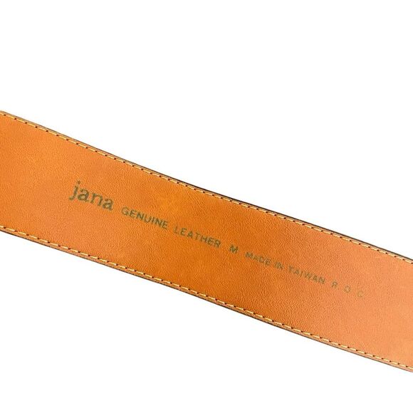 Jana Croc Embossed Leather Belt Black Gold MED - Picture 4 of 5